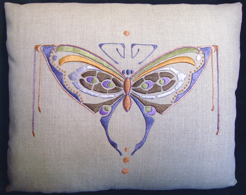 Butterfly Pillow (purple/copper color-way) - Click Image to Close